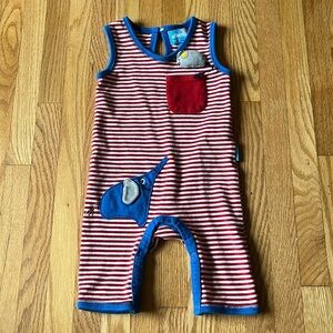 Elephant and Mouse Striped Romper